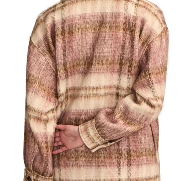 Lucky Brand NWT Oversized Plaid Shacket XL Button Up Jacket Neutral - Picture 10 of 10